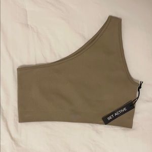 SET ACTIVE Sand One Shoulder Sports Bra
